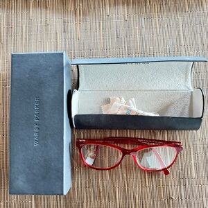 Warby Parker Vibrant Red Eyeglasses with Case